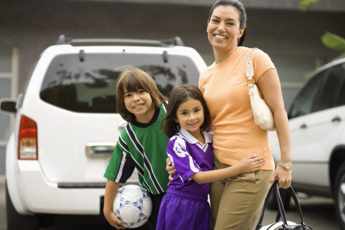 sports parent with child