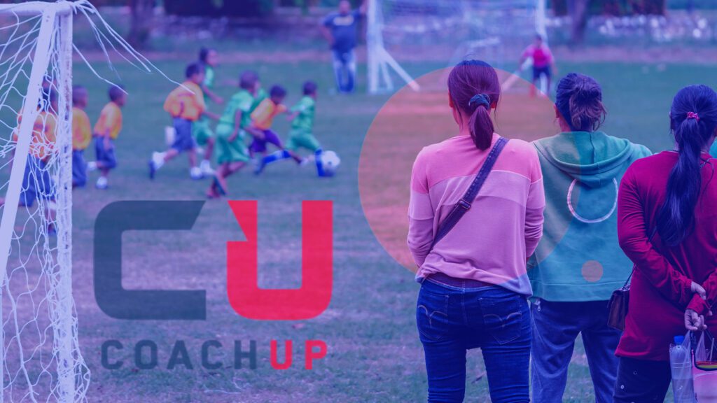 parent support from sideline with coachup logo