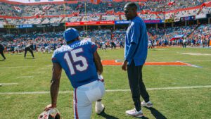 Anthony Richardson and football mentor Vernell Brown