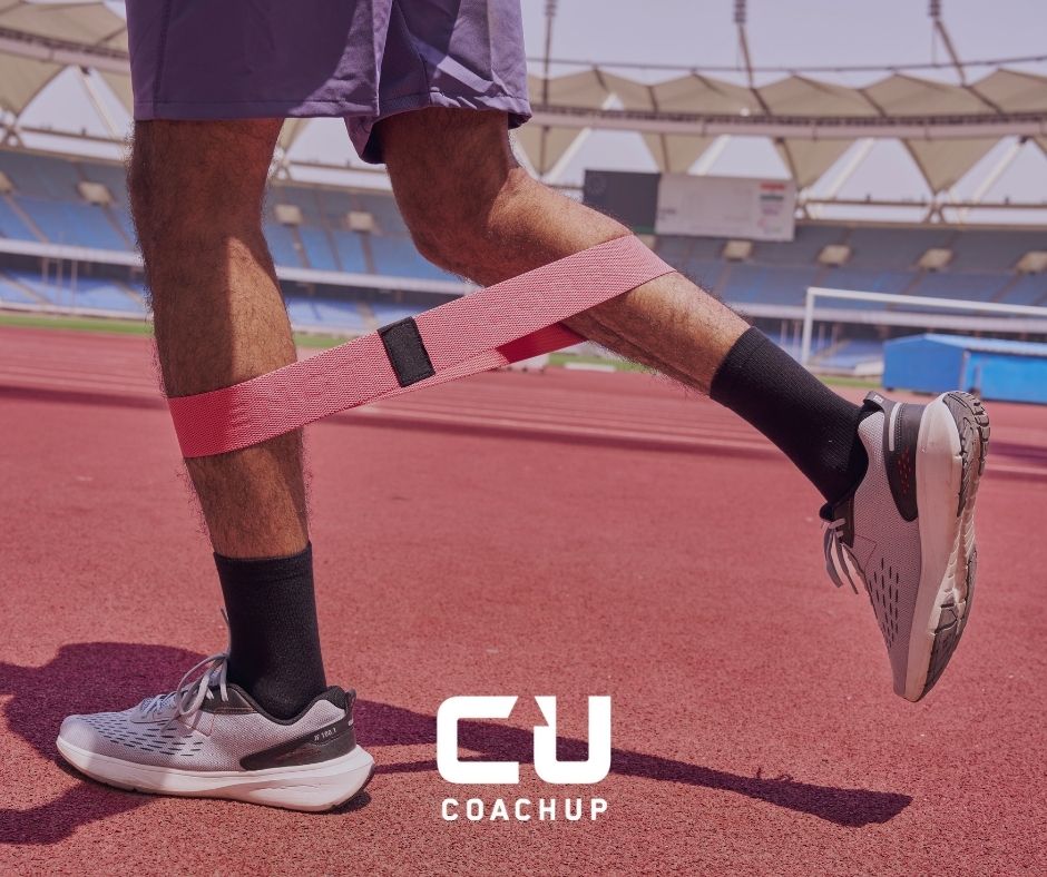 Resistance bands used on track for speed training